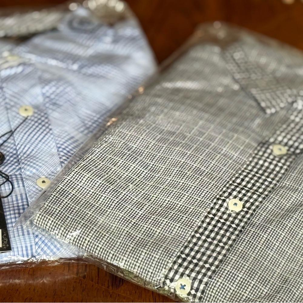 English Laundry Blue and Black Checkered Shirts